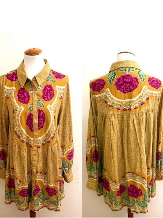 Free People Smell the Roses Dress Floral size medium - Picture 4 of 14